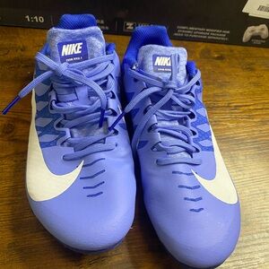 Nike Zoom Rival S Track Spike Shoes - Blue/Purple and White - Size 7